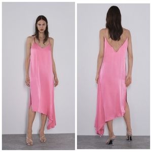 Zara | Dresses | Zara Pink Asymmetrical Slip Dress | Poshmark Zara | Dresses | Zara Pink Asymmetrical Slip Dress | Poshmark